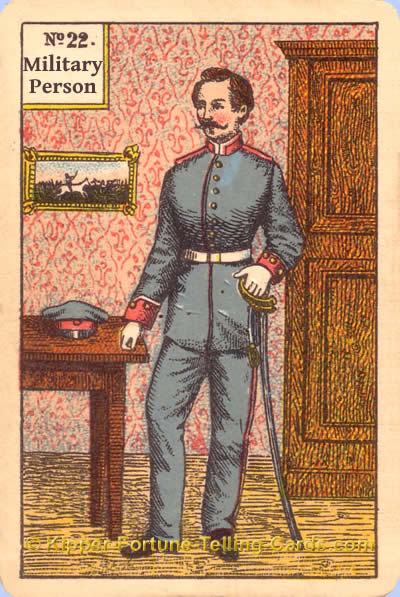 Military person meaning of Kipper Tarot cards
